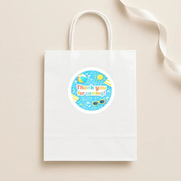 Pool Party Thank You Stickers for Kids | Summer Birthday Party Favour Labels - Sticksy Prints Australia