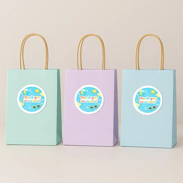 Pool Party Thank You Stickers for Kids | Summer Birthday Party Favour Labels - Sticksy Prints Australia