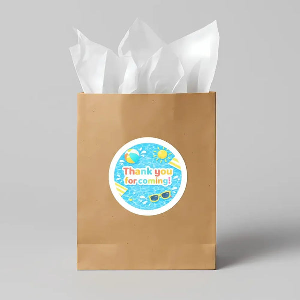 Pool Party Thank You Stickers for Kids | Summer Birthday Party Favour Labels - Sticksy Prints Australia
