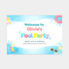 Pool Party Welcome Sign Printable | Editable Canva Template | Kids Pool Party Sign | A3 A4 US Letter - Sticksy Prints Australia