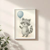 Raccoon Nursery Wall Art Print – Woodland Animal Watercolour (Digital Download)