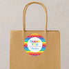 Rainbow Brick Thank You Stickers – Custom Name Kids Birthday Party Favour Labels - Sticksy Prints Australia