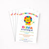 Rainbow Lion Birthday Invitations | Personalised Kids Party Invites | 4×6 Printed - Sticksy Prints Australia