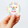 Rainbow Stars Thank You Stickers – Custom Name Kids Birthday Party Favour Labels - Sticksy Prints Australia