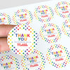 Rainbow Stars Thank You Stickers – Custom Name Kids Birthday Party Favour Labels