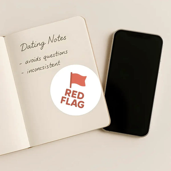 Red Flag Sticker – Funny Dating Sticker for Journals, Planners & Gifts - Sticksy Prints Australia