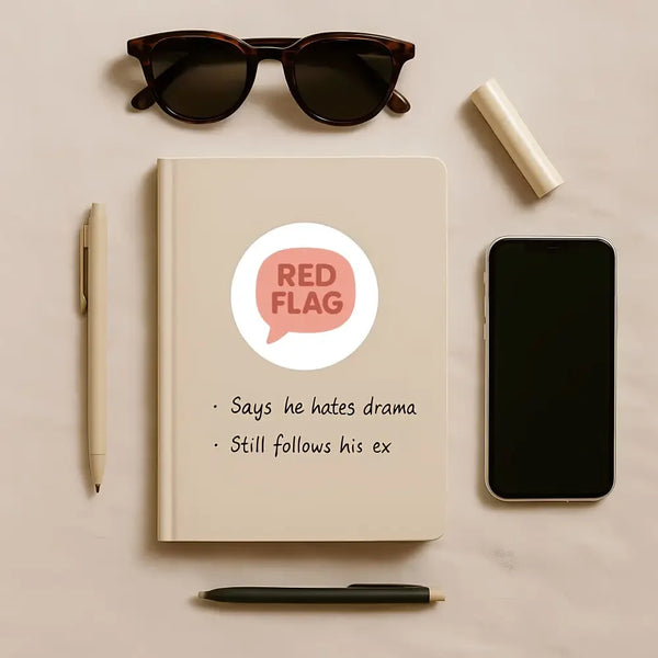 Red Flag Sticker – Funny Dating Sticker for Journals, Planners & Modern Dating Humour - Sticksy Prints Australia