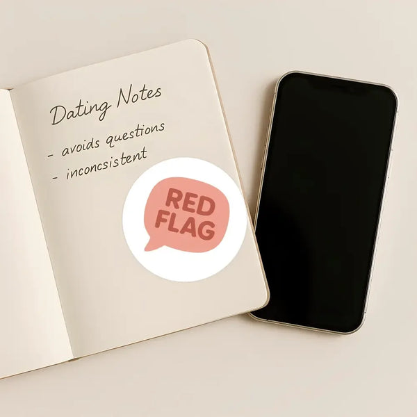 Red Flag Sticker – Funny Dating Sticker for Journals, Planners & Modern Dating Humour - Sticksy Prints Australia