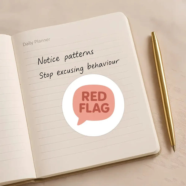 Red Flag Sticker – Funny Dating Sticker for Journals, Planners & Modern Dating Humour - Sticksy Prints Australia