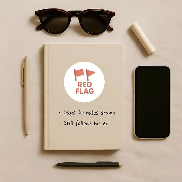 Red Flag Sticker | Funny Dating Sticker for Journals, Planners & Self-Reflection - Sticksy Prints Australia