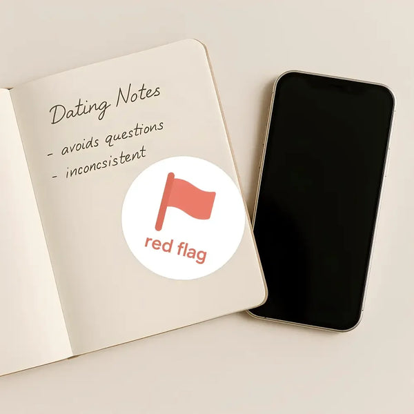 Red Flag Sticker | Minimal Dating Sticker for Journals, Planners & Modern Dating Humour - Sticksy Prints Australia