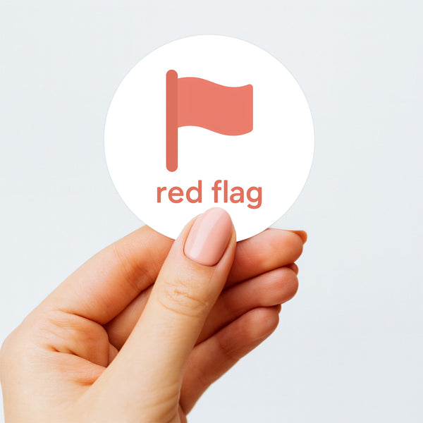 Red Flag Sticker | Minimal Dating Sticker for Journals Planners & Modern Dating Humour