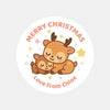 Reindeer Christmas Stickers β Personalised Name Label - Sticksy Prints Australia
