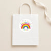 Personalised Kids Birthday Stickers Rainbow Custom Name Party Favour - Sticksy Prints Australia