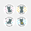 Russian Blue Cat Teacher Reward Stickers – Classroom Motivation & Praise
