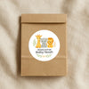 Safari Baby Shower Stickers – Personalised Giraffe Elephant Lion Welcome Baby Labels