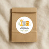 Safari Baby Shower Stickers – Personalised Giraffe Elephant Lion Welcome Baby Labels - Sticksy Prints Australia
