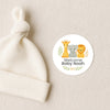 Safari Baby Shower Stickers – Personalised Giraffe Elephant Lion Welcome Baby Labels