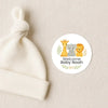 Safari Baby Shower Stickers – Personalised Giraffe Elephant Lion Welcome Baby Labels - Sticksy Prints Australia