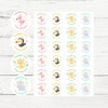 Safari Party Animal Thank You Stickers – Flamingo, Rhino, Toucan & Cheetah | Personalised Party Favour Labels - Sticksy Prints Australia