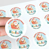 Santa Sleigh Personalised Merry Christmas Stickers – Watercolour Village - Sticksy Prints Australia