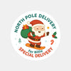 Santa Snowboarding Personalised Christmas Stickers – North Pole Delivery - Sticksy Prints Australia