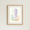 Seahorse Nursery Wall Art Print | Ocean Animal Watercolour | Digital Download - Sticksy Prints Australia
