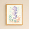Seahorse Nursery Wall Art Print | Ocean Animal Watercolour | Digital Download - Sticksy Prints Australia