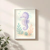 Seahorse Nursery Wall Art Print | Ocean Animal Watercolour | Digital Download - Sticksy Prints Australia