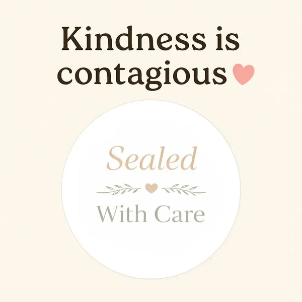 Sealed With Care Stickers | Neutral Packaging Stickers for Small Business | Order Sealing Labels Australia - Sticksy Prints Australia
