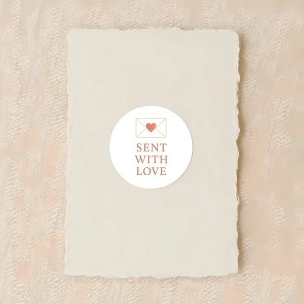 Sent With Love Stickers – Valentine Envelope Seals - Sticksy Prints Australia