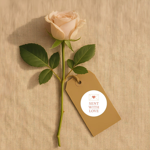 Sent With Love Stickers – Valentine Envelope Seals