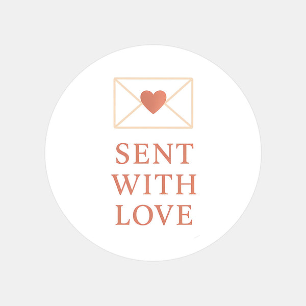 Sent With Love Stickers – Valentine Envelope Seals