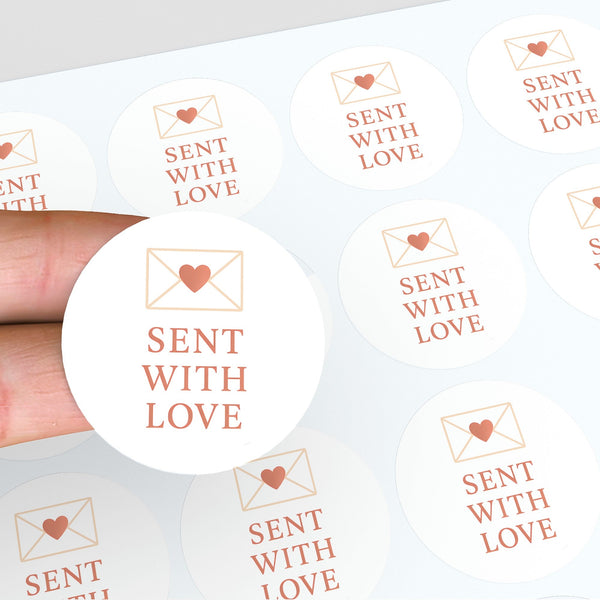 Sent With Love Stickers – Valentine Envelope Seals
