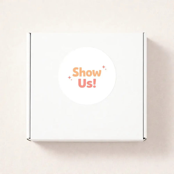Show Us! Stickers | Encourage Customer Photos & Social Sharing | Small Business Packaging Labels - Sticksy Prints Australia