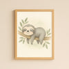 Sloth Nursery Wall Art Print – Jungle Animal Watercolour (Digital Download)