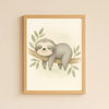 Sloth Nursery Wall Art Print – Jungle Animal Watercolour (Digital Download) - Sticksy Prints Australia
