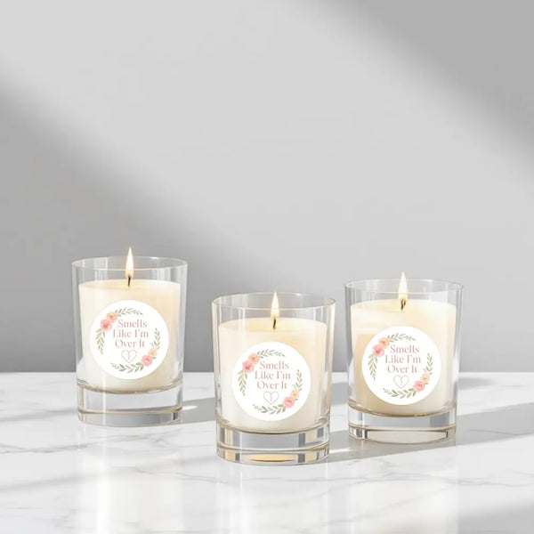 “Smells Like I’m Over It” Candle Label Stickers