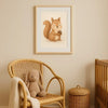 Squirrel Nursery Wall Art Print – Woodland Animal Watercolour (Digital Download) - Sticksy Prints Australia