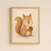 Squirrel Nursery Wall Art Print – Woodland Animal Watercolour (Digital Download)