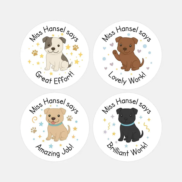 Staffordshire Dog Reward Stickers Teacher Praise Classroom Stickers - Sticksy Prints Australia