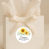 Sunflower Bridal Shower Stickers – Personalised Favour Labels – Custom Name & Date