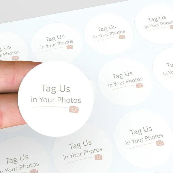 Tag Us in Your Photos Stickers | Small Business Packaging Labels - Sticksy Prints Australia