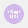 Tag Us Stickers | Social Media Packaging Stickers for Small Businesses Purple - Sticksy Prints Australia