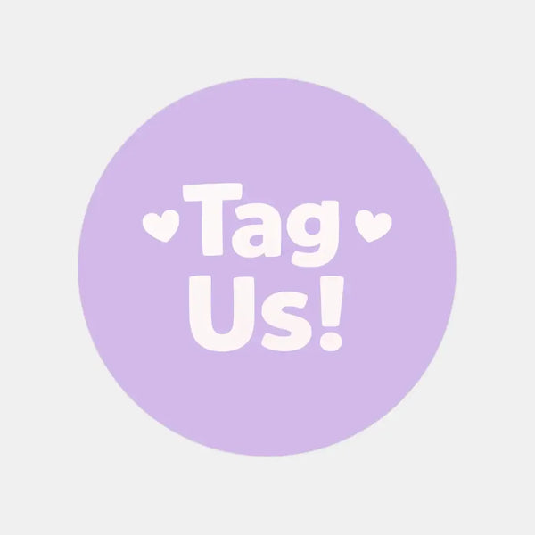 Tag Us Stickers | Social Media Packaging Stickers for Small Businesses Purple - Sticksy Prints Australia