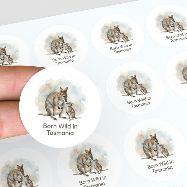 Tasmanian Pademelon Sticker – Born Wild in Tasmania Mother & Joey Wildlife