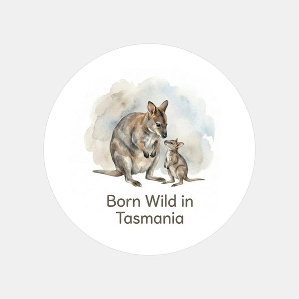 Tasmanian Pademelon Sticker – Born Wild in Tasmania Mother & Joey Wildlife