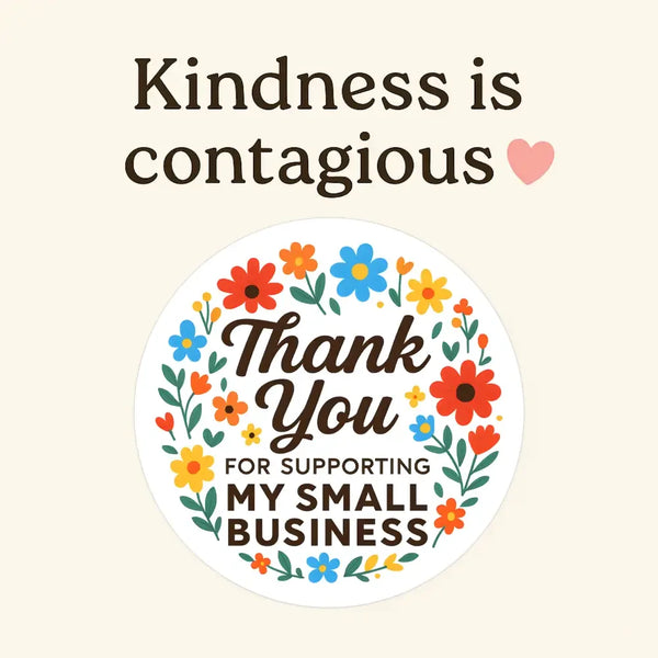Thank You for Supporting My Small Business Stickers – Bright Floral Edition - Sticksy Prints Australia