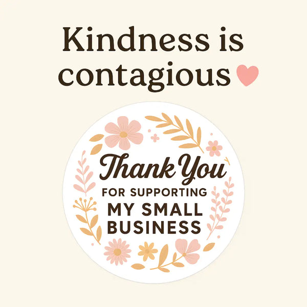 Thank You for Supporting My Small Business Stickers Delicate Floral