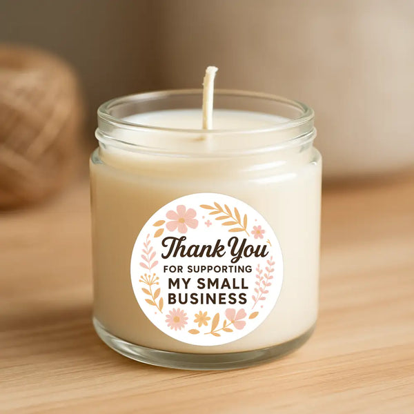 Thank You for Supporting My Small Business Stickers Delicate Floral